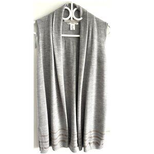 Max Studio Merino Wool Grey Vest Sz M